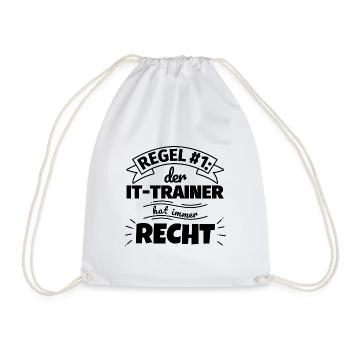 IT-Trainer Geschenke – Hat immer Recht - Turnbeutel - Weiß - Vorne