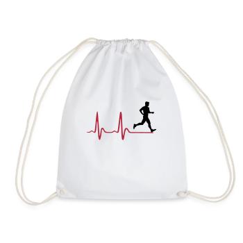 Running Man, runner & heartbeat - Sac de sport léger - blanc - Devant