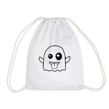 Emoji fantôme croquis noir - Sac de sport léger - blanc - Devant