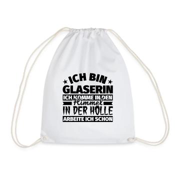 Glaserin Geschenk lustig Himmel Hölle - Turnbeutel - Weiß - Vorne