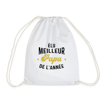 Elu meilleur papa de l année, idée cadeau papa - Sac de sport léger - blanc - Devant