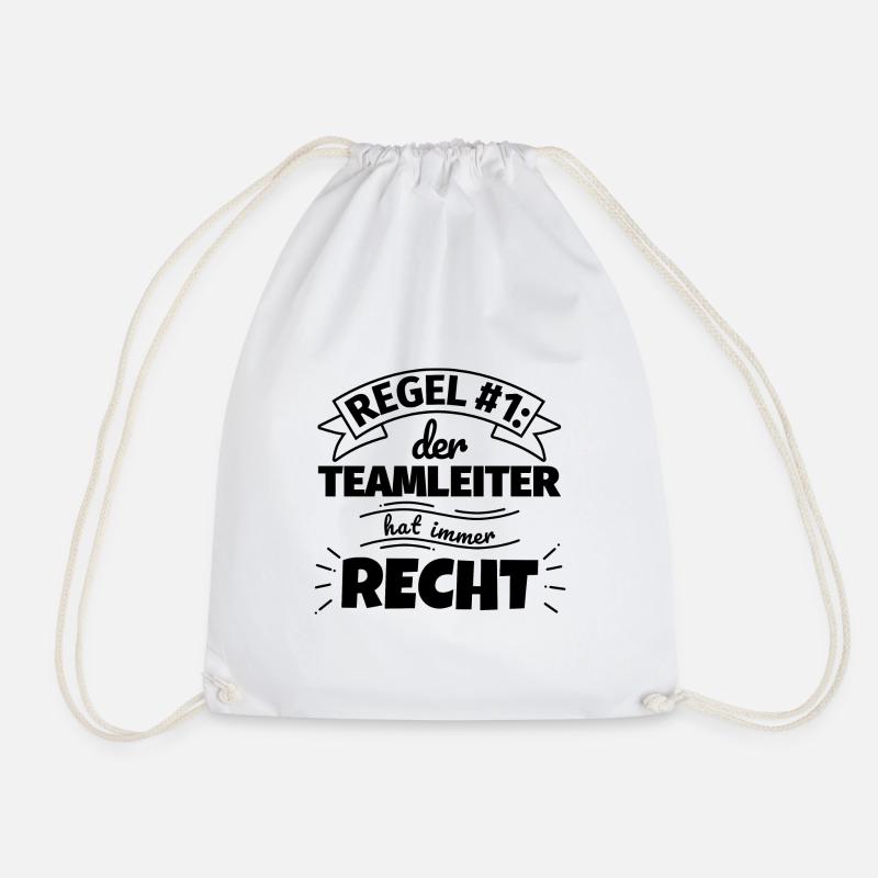 Teamleiter Geschenke – Hat immer Recht - Turnbeutel - Weiß