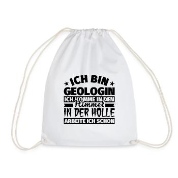 Geologin Geschenk lustig Himmel Hölle - Turnbeutel - Weiß - Vorne