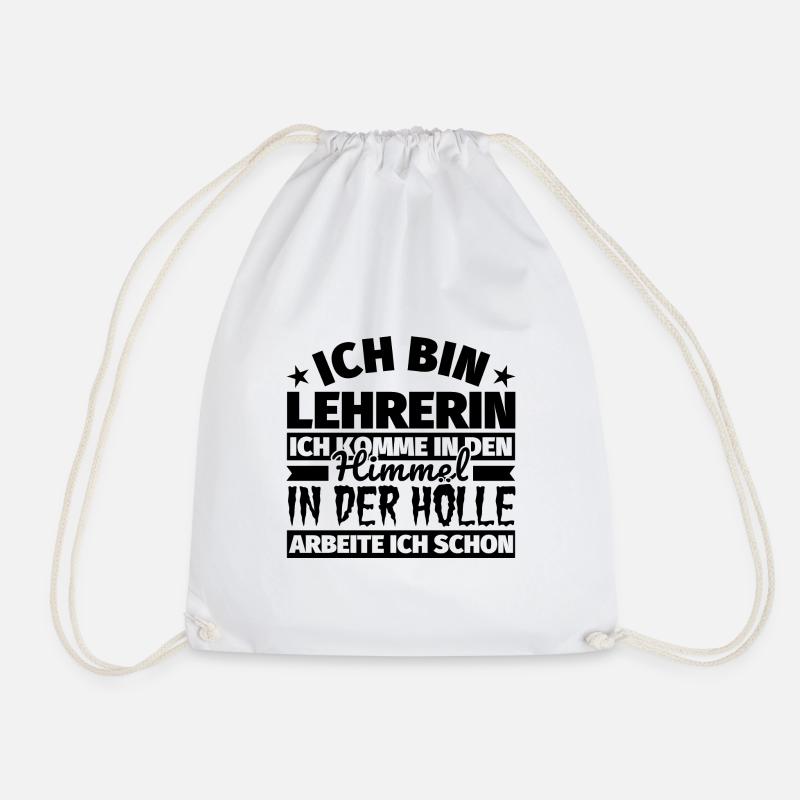 Lehrerin Geschenk lustig Himmel Hölle - Turnbeutel - Weiß