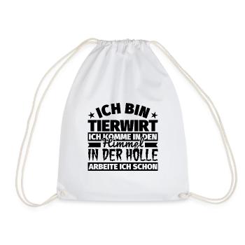 Tierwirt Geschenk lustig Himmel Hölle - Turnbeutel - Weiß - Vorne