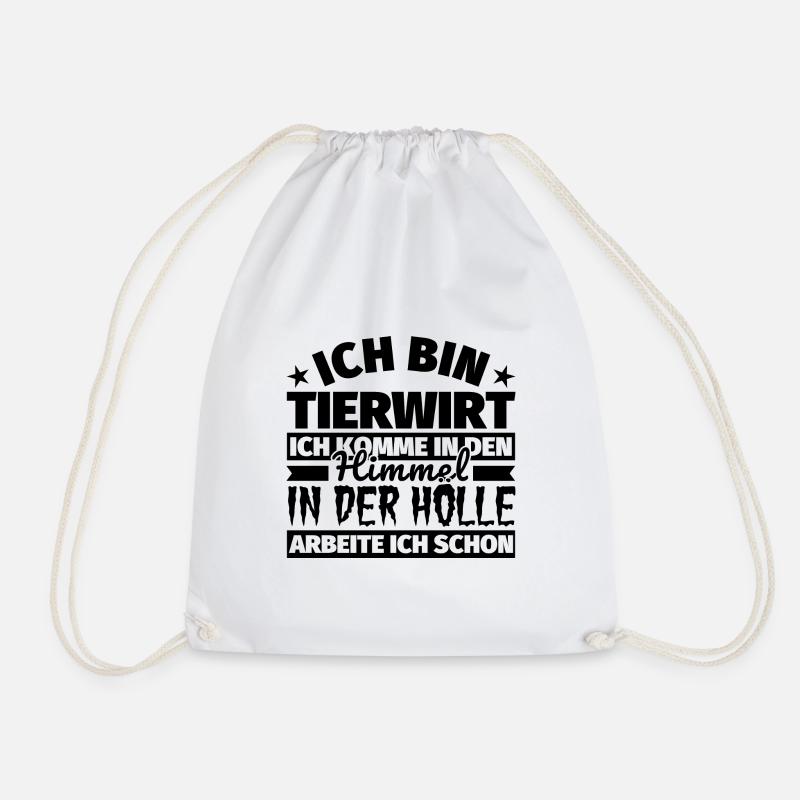 Tierwirt Geschenk lustig Himmel Hölle - Turnbeutel - Weiß