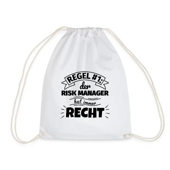 Risk Manager Geschenke – Hat immer Recht - Turnbeutel - Weiß - Vorne