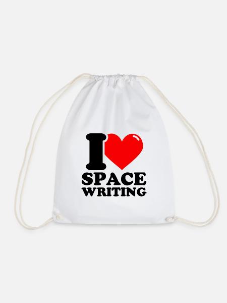 Ich liebe Space writing - Turnbeutel - Weiß