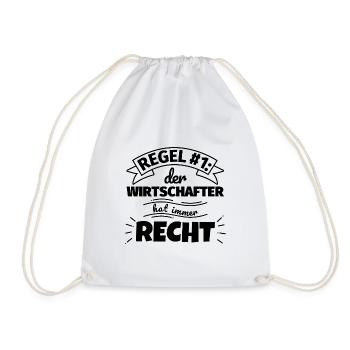 Wirtschafter Geschenke – Hat immer Recht - Turnbeutel - Weiß - Vorne