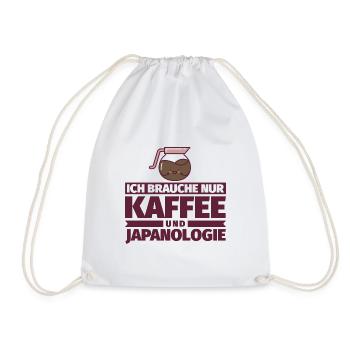 Ich brauche nur Kaffee und Japanologie - Turnbeutel - Weiß - Vorne