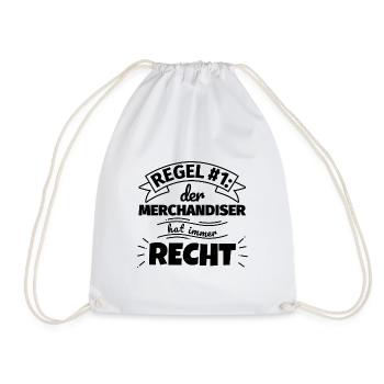 Merchandiser Geschenke – Hat immer Recht - Turnbeutel - Weiß - Vorne