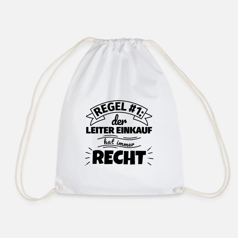 Leiter Einkauf Geschenke – Hat immer Recht - Turnbeutel - Weiß