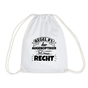 Augenoptiker Geschenke – Hat immer Recht - Turnbeutel - Weiß - Vorne