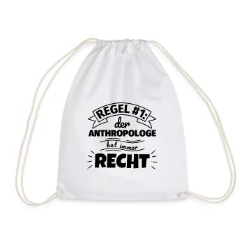 Anthropologe Geschenke – Hat immer Recht - Turnbeutel - Weiß - Vorne
