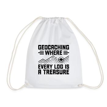 Geocaching Geocache Funny Geocacher Geocacher Sayi - Drawstring Bag - white - Front