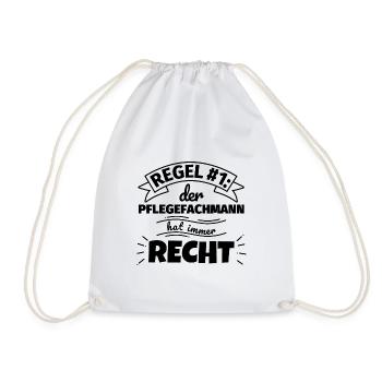 Pflegefachmann Geschenke – Hat immer Recht - Turnbeutel - Weiß - Vorne