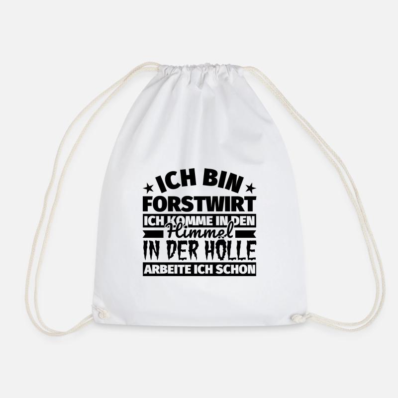 Forstwirt Geschenk lustig Himmel Hölle - Turnbeutel - Weiß
