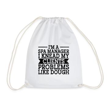 SPA Manager Job Wellness Funny SPA Management Sayi - Drawstring Bag - white - Front