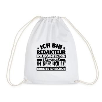 Redakteur Geschenk lustig Himmel Hölle - Turnbeutel - Weiß - Vorne