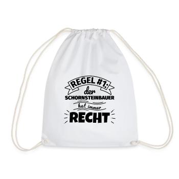 Schornsteinbauer Geschenke – Hat immer Recht - Turnbeutel - Weiß - Vorne