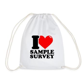 I love Sample Survey - Drawstring Bag - white - Front
