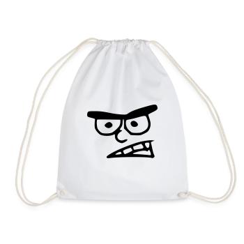 Émoji maléfique croquis noir - Sac de sport léger - blanc - Devant