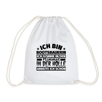 Bootsbauerin Geschenk lustig Himmel Hölle - Turnbeutel - Weiß - Vorne