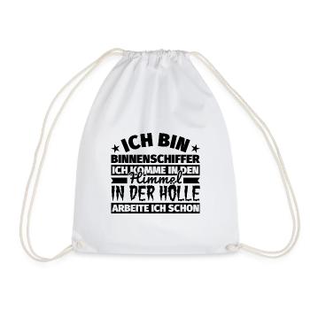 Binnenschiffer Geschenk lustig Himmel Hölle - Turnbeutel - Weiß - Vorne