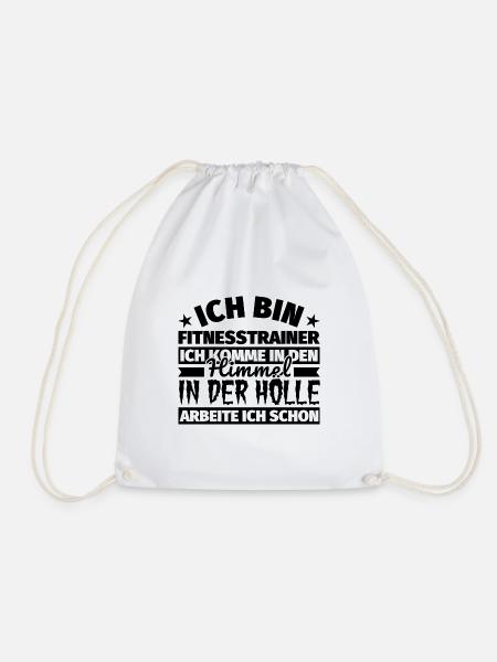 Fitnesstrainer Geschenk lustig Himmel Hölle - Turnbeutel - Weiß