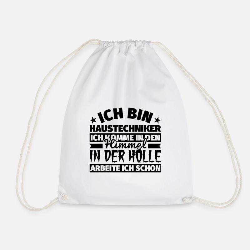 Haustechniker Geschenk lustig Himmel Hölle - Turnbeutel - Weiß