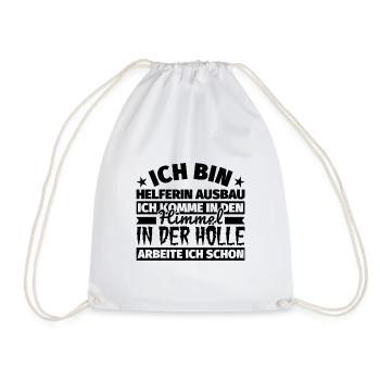 Helferin Ausbau Geschenk lustig Himmel Hölle - Turnbeutel - Weiß - Vorne
