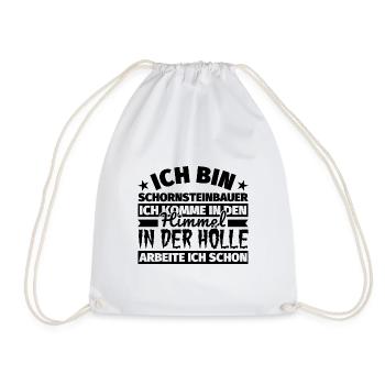 Schornsteinbauer Geschenk lustig Himmel Hölle - Turnbeutel - Weiß - Vorne