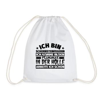 Schornsteinfegerin Geschenk lustig Himmel Hölle - Turnbeutel - Weiß - Vorne
