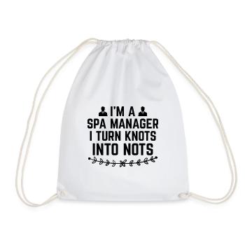 SPA Manager Job Wellness Funny SPA Management Sayi - Drawstring Bag - white - Front