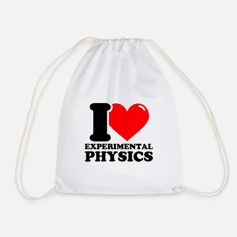 I love experimental physics - Drawstring Bag - white