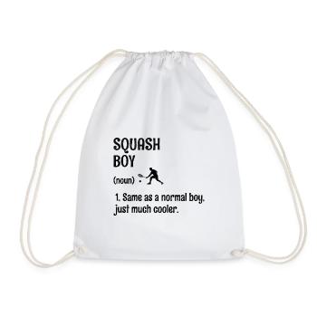 Squash Boy Squash Joueur de tennis Raquetball Sports - Sac de sport léger - blanc - Devant