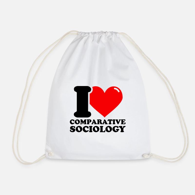 I love comparative sociology - Drawstring Bag - white