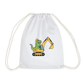 Dino Excavator Dinosaure - Sac de sport léger - blanc - Devant