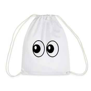 Emoji Eyes Sketch Black - Drawstring Bag - white - Front