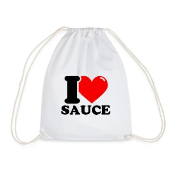 I love sauce - Drawstring Bag - white - Front