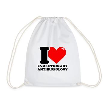 I love evolutionary anthropology - Drawstring Bag - white - Front