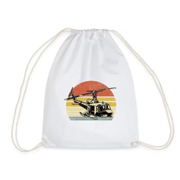 Rétro hélicoptère aviateur pilote hélicoptère hélicoptère - Sac de sport léger - blanc - Devant