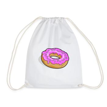 Donut mit rosa Zucker - Turnbeutel - Weiß - Vorne