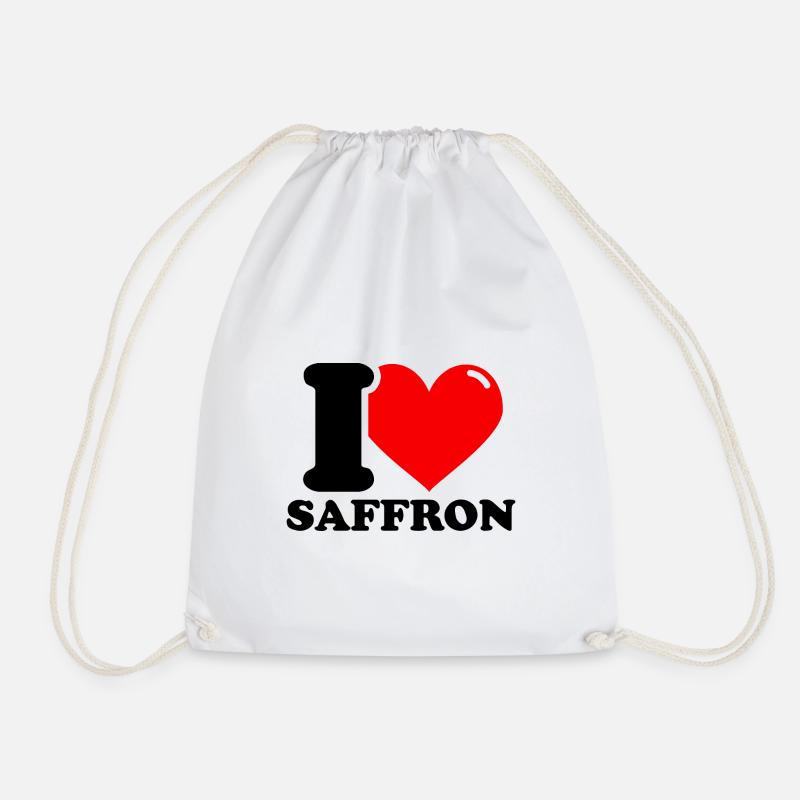 I love saffron - Drawstring Bag - white