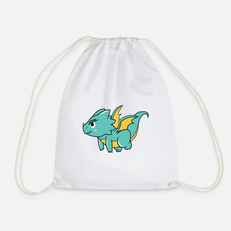 Shio the dragon - Drawstring Bag - white