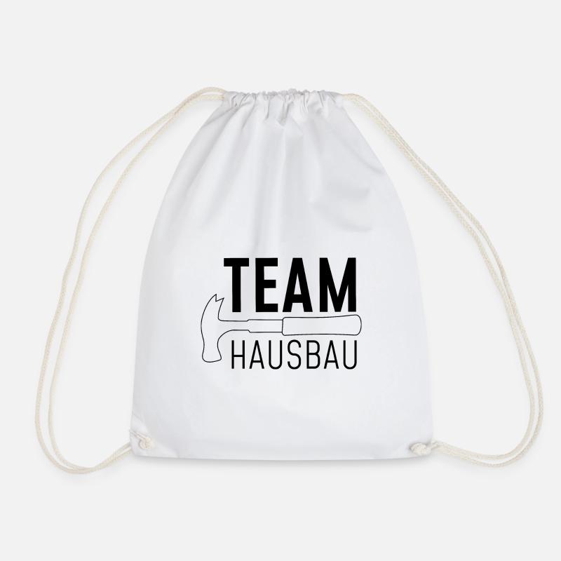 Hausbau - das Team - Turnbeutel - Weiß