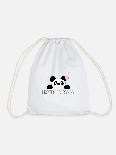 Lovable Prosecco Panda Shirtdesign - Turnbeutel - Weiß
