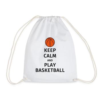 keep calm and play basketball - Drawstring Bag - white - Front