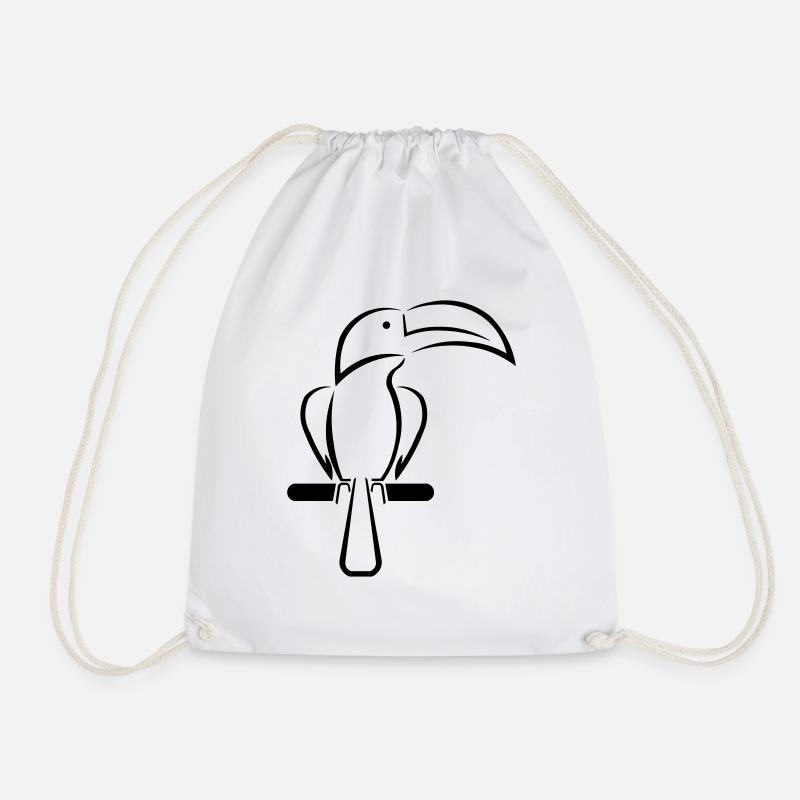 toucan - Drawstring Bag - white