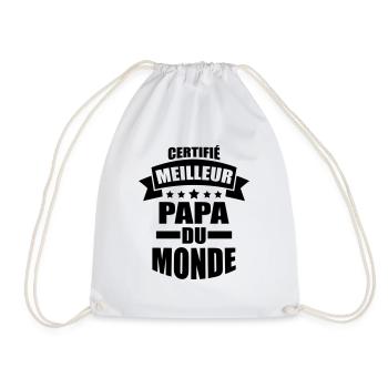 certifié meilleur papa du monde - Sac de sport léger - blanc - Devant